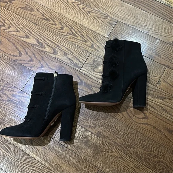 Aquazzura booties with mink Pom Pom’s - Picture 4 of 11